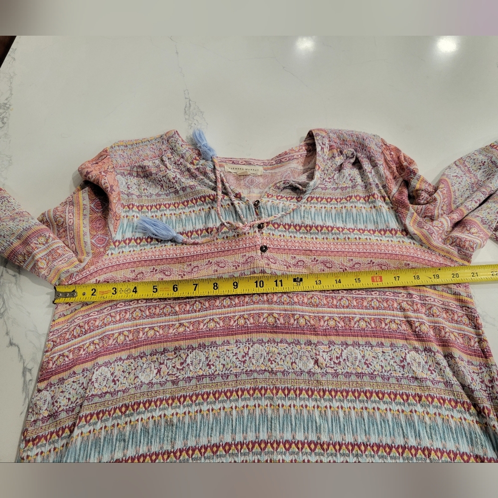 Farmers Market Multicolor Bohemian Striped Women's Top Size XL - Picture 6 of 8